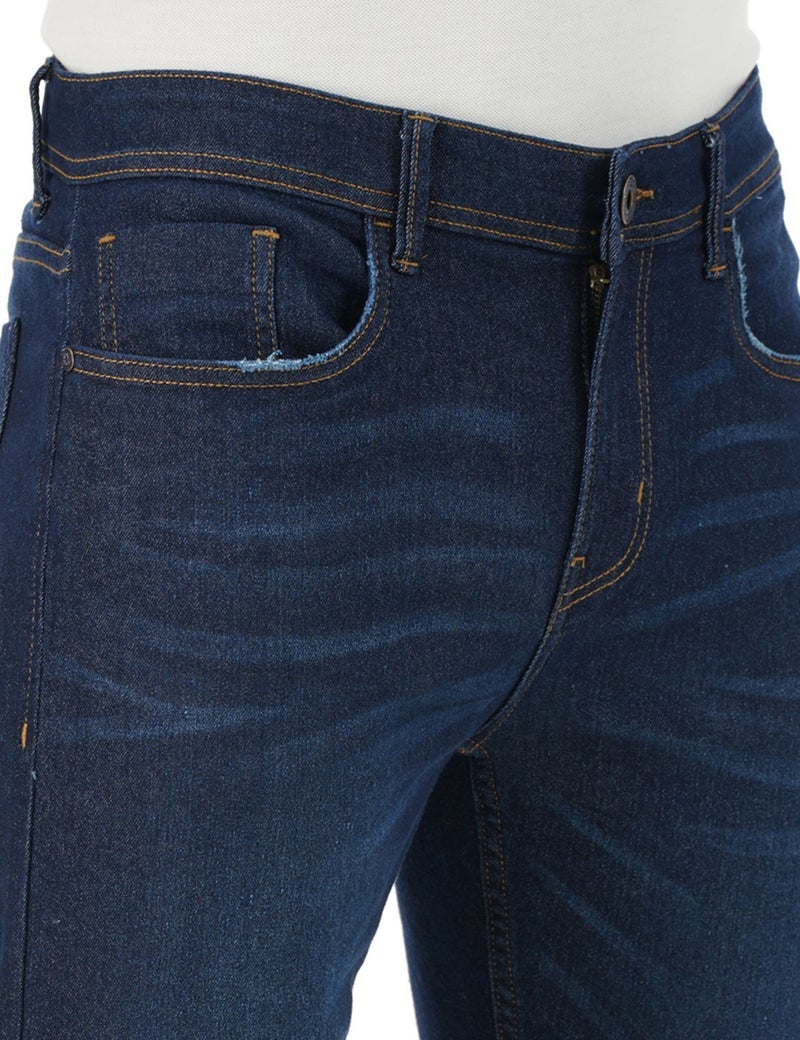 inkd جينز رجالي ضيق - متوسط الارتفاع | مزيج القطن | غرزة التباين | قماش قابل للتمدد | تصميم كلاسيك 5 بوكت - Image 4